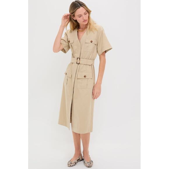 TUCKERNUCK Fawn Twill Carine Dress Size M NWT Retail $248 Tuckernuck - Picture 1 of 8